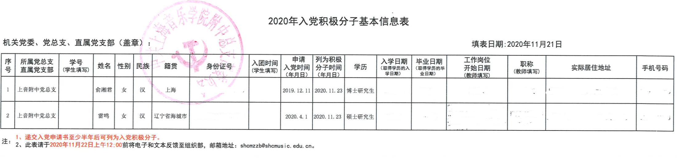 II-7-22 6-2020年入党积极分子基本信息表